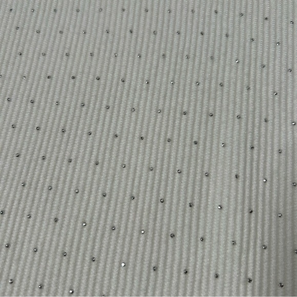 T Tahari Off White Knit Silver Rhinestone Sweater Size Large Holiday Winter Fall - Picture 10 of 14